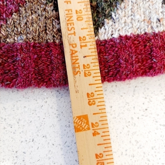 B. MOSS Argyle Tweed Striped Wool Blend Chunky Turtleneck Sweater Medium Y2K EUC - Picture 3 of 11